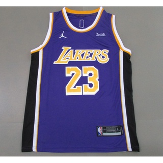 2021 nueva temporada NBA Los Angeles Lakers LeBron James 23 cuello redondo púrpura temporada regular jerseys de baloncesto