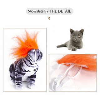 Tambra mascota perro disfraz de Halloween mascota gato fiesta Cosplay ropa peluca y corbata (2)