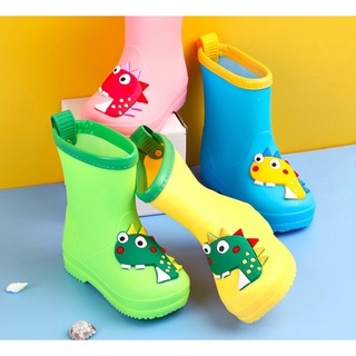 Niños botas de lluvia bebé niño niña EVA antideslizante al aire libre de dibujos animados dinosaurio botas de lluvia niños zapatos impermeables (3)