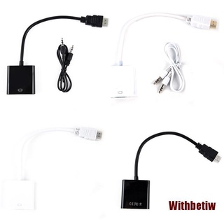 Withw 1080P HDMI compatible con adaptador VGA convertidor para PC portátil TV Box proyector