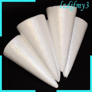 Cozylife 10x blanco creativo espuma de poliestireno adorno forma de cono DIY artesanía decoración de fiesta