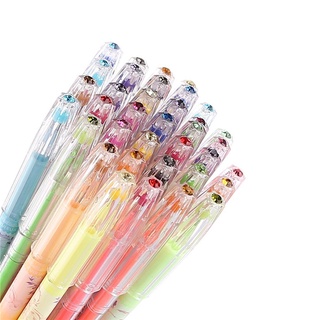 [jfn] bolígrafos de gel con punta de diamante de 36 unidades de nueva moda con estuche, para libros para colorear, para adultos, para libros de colorear, conjunto, flores nuevas (6)