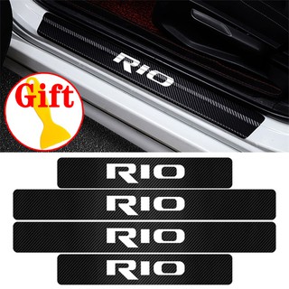 4PCS Protector De Puerta De Coche Fibra De Carbono 3D Emblema Para Kia Ceed Rio 5 Sportage 2014 R K2 K3 K4 K5 Sorento Cerato Optima QL 2015-2018 (1)
