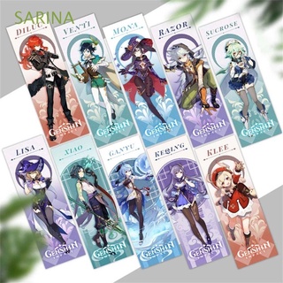 sarina 10 pcs animación marcadores lindo página etiqueta genshin impacto marcapáginas oficina papelería regalo especial suministros escolares libro papelería niños regalo anime