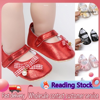 Nice_1 par de zapatos de cuna Bowknot diseño antideslizante de cuero sintético recién nacido bebé niñas zapatos para accesorios de bebé