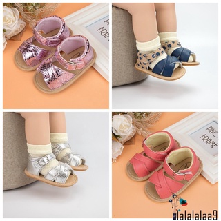 La-Baby sandalias, niño de Color sólido antideslizante zapatos de caminar calzado para el verano otoño, 0-18 meses
