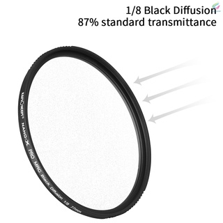 Nuevo K&F CONCEPT filtro de enfoque suave difusor lente negro niebla 1/8 con impermeable resistente a los arañazos para la lente de la cámara de 77 mm de diámetro (7)