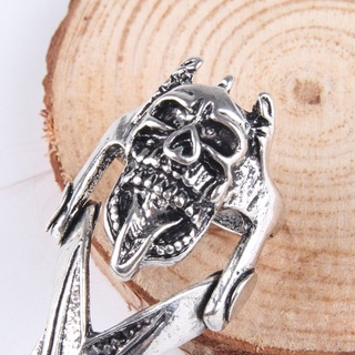 los nudillos anillo gótico personalidad calavera joyería antigua vintage bronce punk cosplay completo anillos de dedo largo hueco moda unisex armadura decoración de halloween (3)