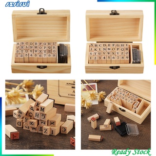 36pcs goma letra sello alfabeto caja de madera SET letras verticales (1)
