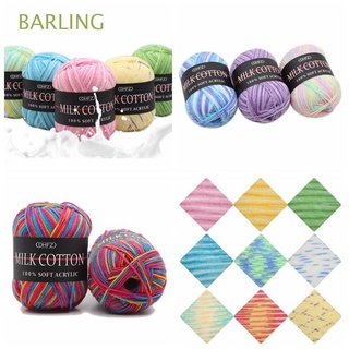 barling 50g multicolores tejer ganchillo super suave fibra de leche hilo de lana teñido a mano suave diy artesanía al por mayor algodón