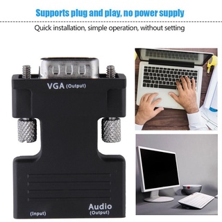 convertidor macho compatible con hdmi hembra a vga+adaptador de audio salida de soporte (8)