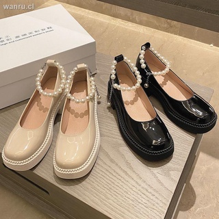 mary jane pequeños zapatos de cuero mujer 2021 nuevo verano de suela gruesa salvaje perla retro japonés jk uniforme zapatos individuales zapatos