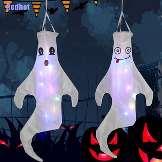 (Redhot) Halloween fantasma Windsock luz LED colgante espeluznante fantasma FlagProps decoraciones