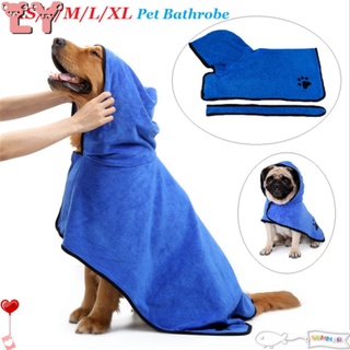 LY Dog Supplies Pet Bath Towel Coral fleece Dog Towel Dog Bathrobe Microfiber Fast Absorbing Blue Fast Drying Super Absorbent