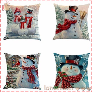 4 fundas de almohada de navidad para muñeco de nieve, diseño de navidad, gruesa, funda de almohada [ltmejj]