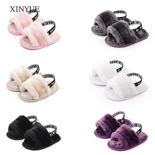 lindo bebé niños verano niños letras de felpa zapatillas antideslizantes sandalias interior al aire libre zapatos (1)