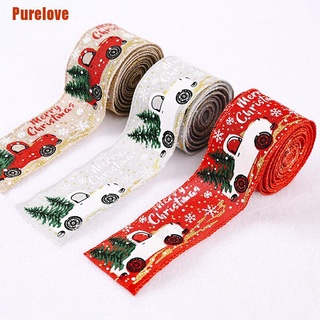 [Purelove] cinta de navidad impresa cintas de arpillera regalo arcos de pelo Diy árbol de navidad cinta