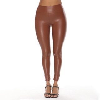 Leggings de piel sintética para mujer/pantalones de PU elásticos de cintura alta (2)
