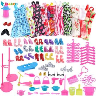 10 piezas de lote de moda hechos a mano vestidos de ropa+75pcs otros accesorios para Barbie muñecas estilo aleatorio xiaomm