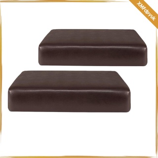 2 fundas de piel sintética elásticas para sofá, asiento individual, reemplazo