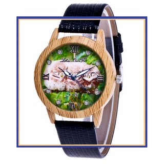 estilo retro relojes hombres mujeres moda esfera redonda correa de cuero impreso relojes de cuarzo buenos regalos para niños estudiantes