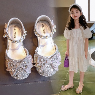 Sandalias para niña2021Nueva moda de verano princesa Zapatos Niña suave inferior estilo occidental rendimiento zapatos de cuero para niños primavera