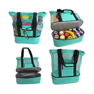 JET Picnic Bag Mesh Refrigerator Compartment Oversized Zipper Closed Beach Toy Grocery Tote Bag (6)