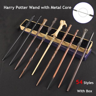 54 Estilos De Núcleo De Metal Harry Potter Varitas Mágicas Con Caja De Colección De Halloween Cosplay Regalo De Alta Calidad