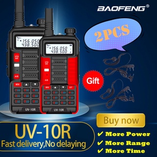 1/2pcs Baofeng UV10R Walkie Talkie 10W VHF UHF doble banda de dos vías CB Ham Radio portátil USB carga Radio Transcei