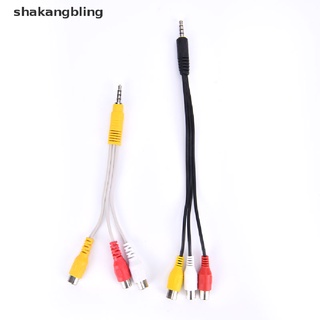 shkas 3.5mm av macho a 3rca hembra m/f audio video estéreo jack cable adaptador cable bling