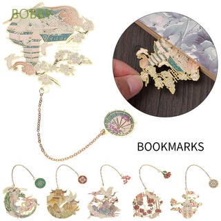 BOBBY Stationery Book Clip Student Gift Pagination Mark Brass Bookmark Pendant Tassel School Office Supplies Chinese style Metal Retro Painted