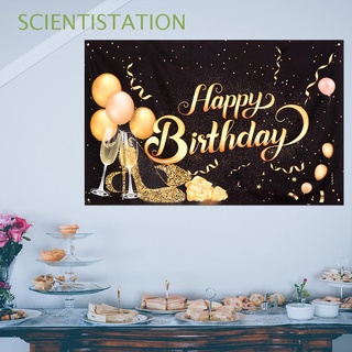 SCIENTISTATION Large Backdrop Banner Champagne Sign Birthday Photography Background Banner High Heels Backdrop Party Supplies Gold Balloon Party Decorations