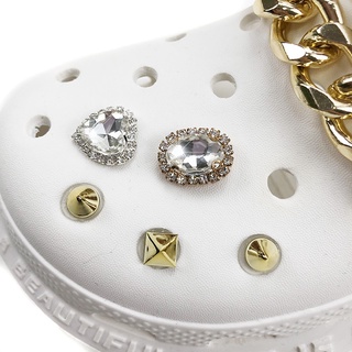 Juego de 12 piezas Jibbitz cadena de Metal gemas remache Crocs encanto para las mujeres DIY zapatos Crocs Jibbitz Charm cadena accesorios de zapatos (3)