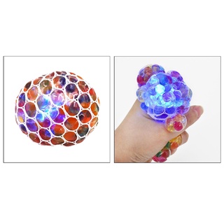 bola de malla squishy led glitter squeeze juguetes de uva anti estrés sensorial bola