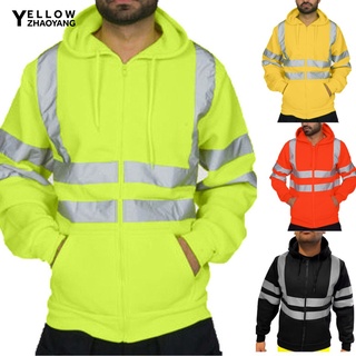 abrigo con capucha cálida para hombre con cremallera de lana de alta visibilidad con cremallera/sudadera/sudadera/trabajo