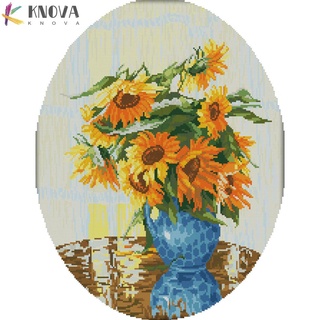 Partial Embroidery 14CT DIY Sunflower Vase Printed Cross Stitch Art Craft