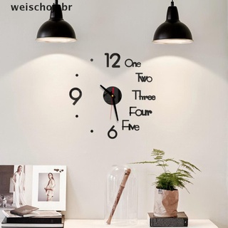 Wei acrílico moderno DIY reloj de pared 3D espejo superficie pegatina decoración de pared relojes únicos.