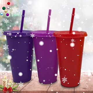 ready 5 tazas reutilizables vaso de plástico con tapa multicolor paja taza regalo de navidad especial para fiesta de año nuevo 700ml beautyy4 (3)