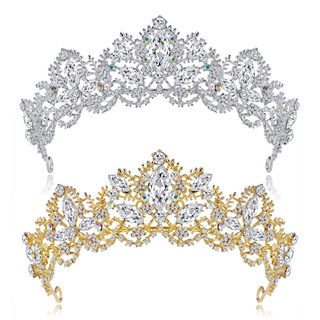 DU Bride Crown Baroque Luxury Wedding Tiara Women Headdress Queen Princess Headwear