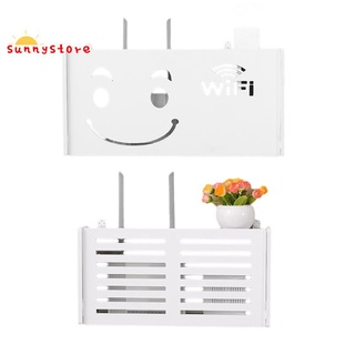 Wifi inalámbrico Router caja de almacenamiento de madera-plástico estante colgantes de pared soporte de Cable de almacenamiento decoración del hogar (1)