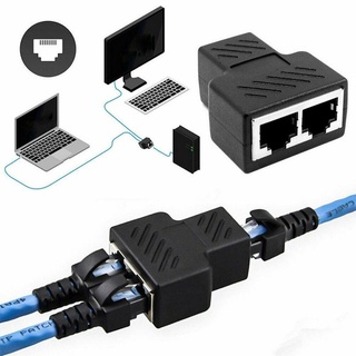 Adaptador divisor RJ45 de 1 a 2 puertos hembra Dual LAN Ethernet convertidor convertidor SpDivine (1)