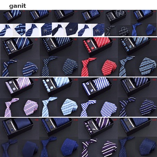[ganit] juego de 5 piezas caja de regalo de negocios formal corbata pañuelo gemelos para hombre corbata [ganit]