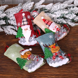 Decoración de navidad calcetines de navidad adornos colgante botas pequeñas niños año nuevo caramelo bolsa (1)