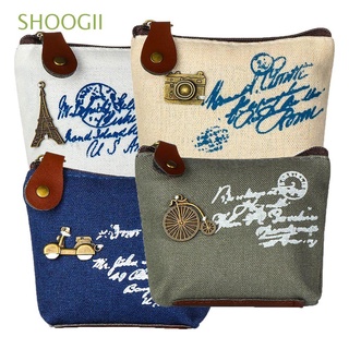 shoogii 4pcs lona mini cartera retro mini monedero monedero lindo bolso de embrague clásico hot key bag