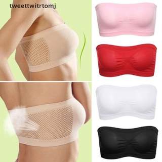 Womj Women Tube Top Underwear Strapless Breathable Seamless Stretch Invisible Bra .