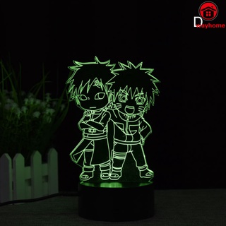 *Wayhome* 3d LED luz de noche lámpara NARUTO 16 Color 3D luz de noche Control remoto lámparas de mesa juguetes para niños decoración del hogar (5)