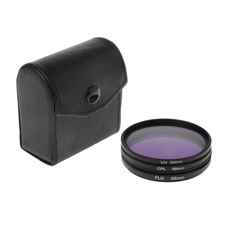 58 mm CPL UV FLD lente filtro conjunto con bolsa para Nikon Canon Sony Pentax cámara