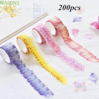 TARSURE 200PCS Adhesive Flower Petals Tape Decorative Scrapbooking Masking Tape Sticker DIY Stylish Sakura Sticky Paper