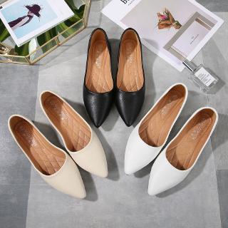 (35-44) De las mujeres más el tamaño de zapatos planos versión de moda de zapatos cómodos puntiagudo barco zapatos de oficina casual zapatos de mujer