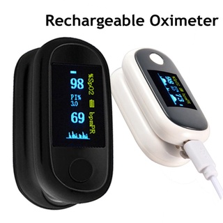 khaos* Rechargeable USB Finger Clip Fingertip Pulse Oximeter Blood Oxygen Saturation Heart Rate PI SpO2 PR Monitor Infrared Fast Measurement